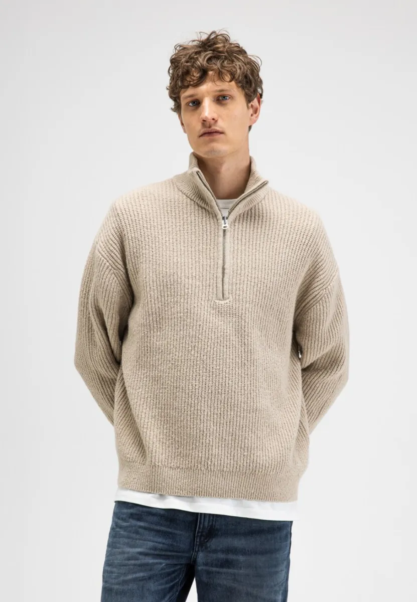 BUTCHER OF BLUE-Market half zip-M2626029-697 Lt. sand-ZAND
