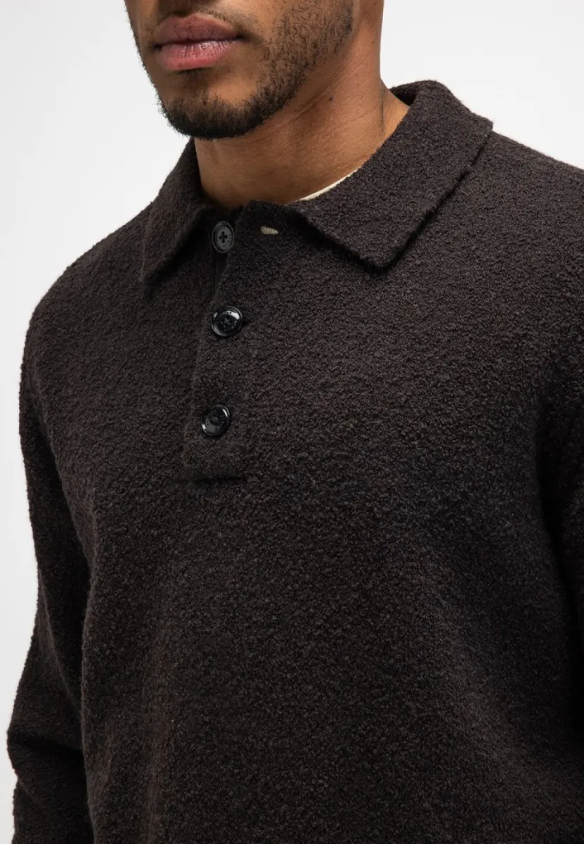 butcher-of-blue-nash-boucle-polo-m2626023-694-topaz-brown-bruin-4 BUTCHER OF BLUE-Nash boucle polo-M2626023-694 Topaz brown-BRUIN