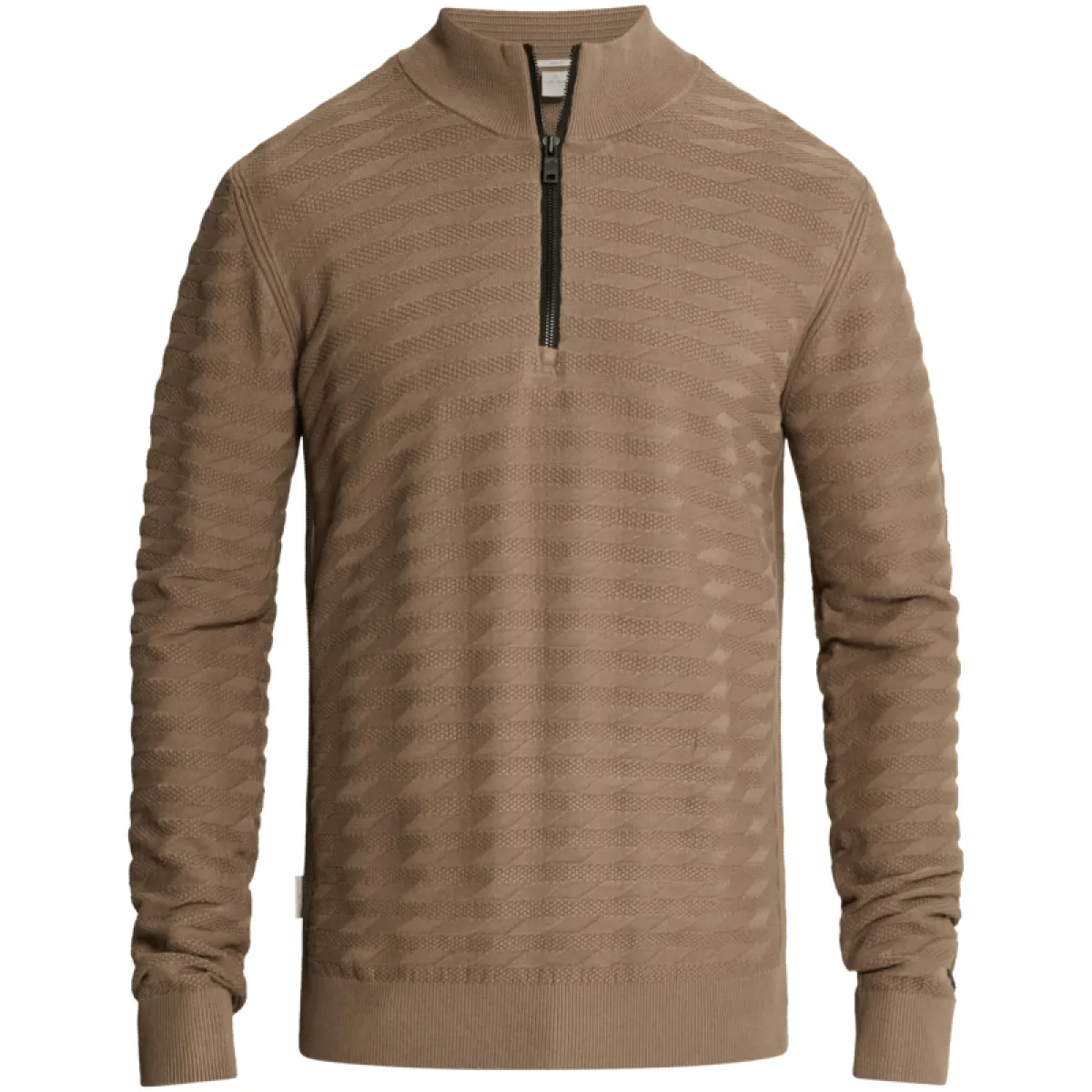 CAST IRON-Half zip collar slim fit comfort b-CKW2609316-8026 Walnut-BRUIN