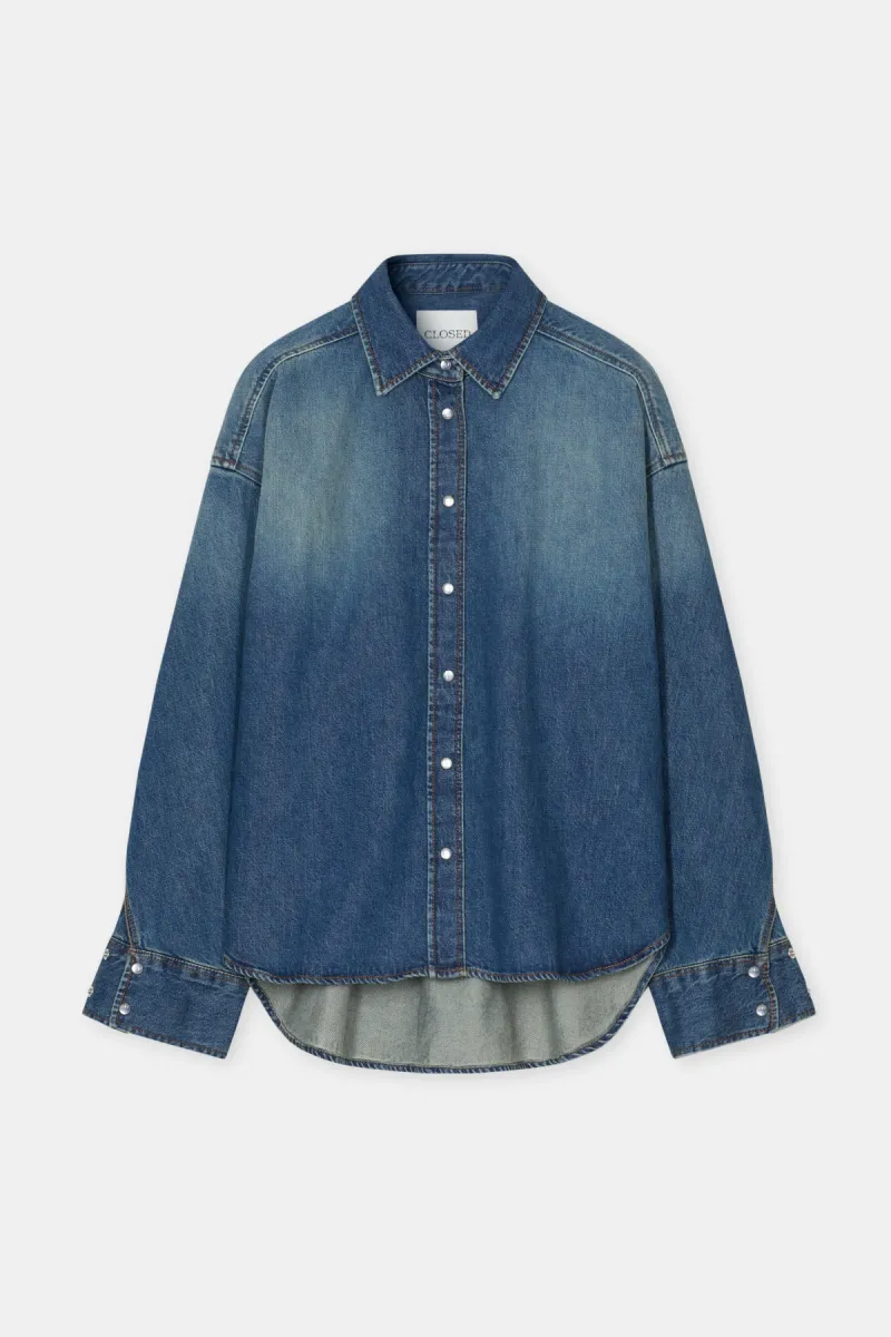 Closed-Overlay detail shirt-C94900-18Q-4T-DBL-JEANS