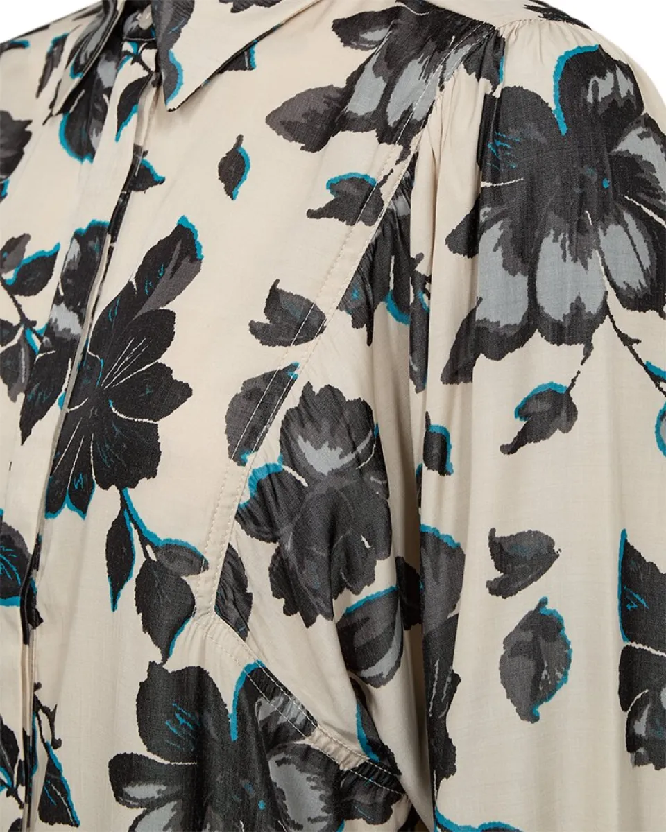 Freequent-Mony Shirt-212224-Moonbeam w. Black-ZWART COMBINATIES