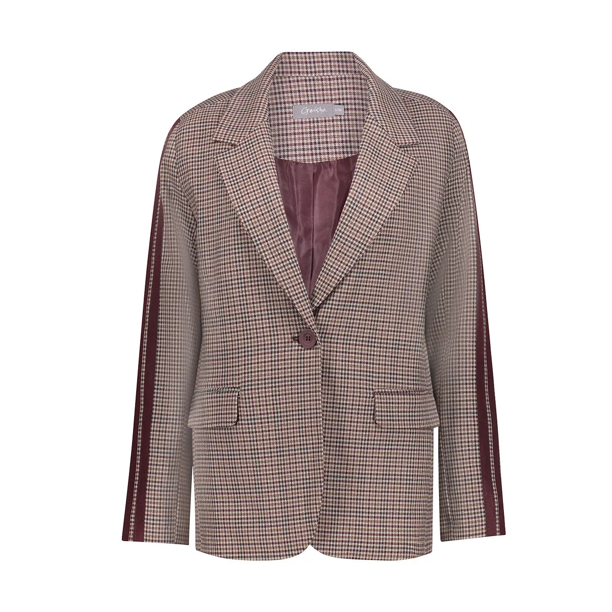 GEISHA-Blazer check + tape-65575-32-480 Burgundy/green-BORDEAUX