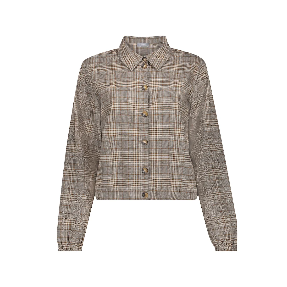 GEISHA-Blouse-63651-20-735 Camel/grey-CAMEL
