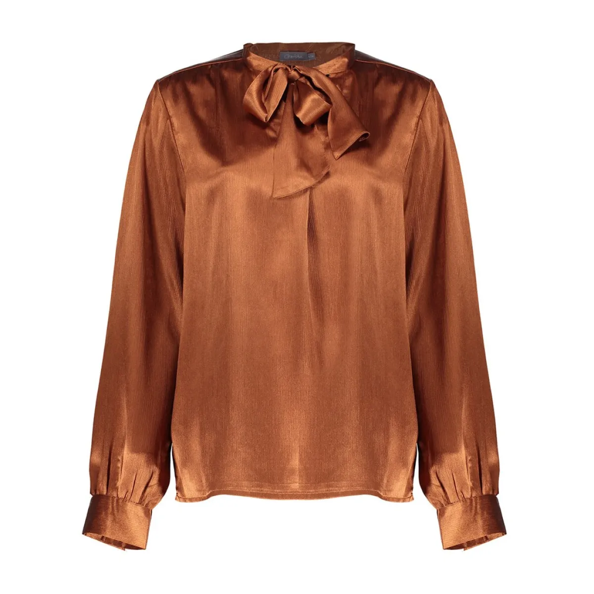 geisha-blouse-satin-with-bow-tie-63605-14-35-copper-bruin-1 GEISHA-Blouse satin with bow tie-63605-14-35 Copper-BRUIN