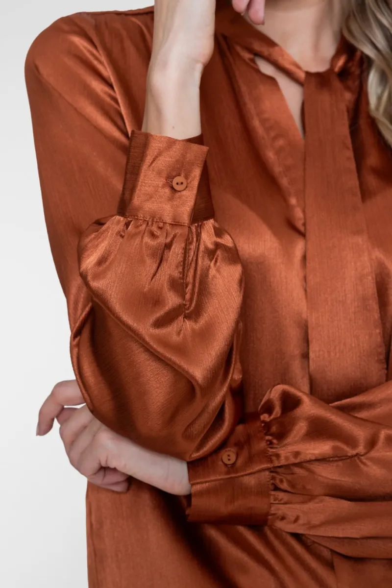 geisha-blouse-satin-with-bow-tie-63605-14-35-copper-bruin-4 GEISHA-Blouse satin with bow tie-63605-14-35 Copper-BRUIN