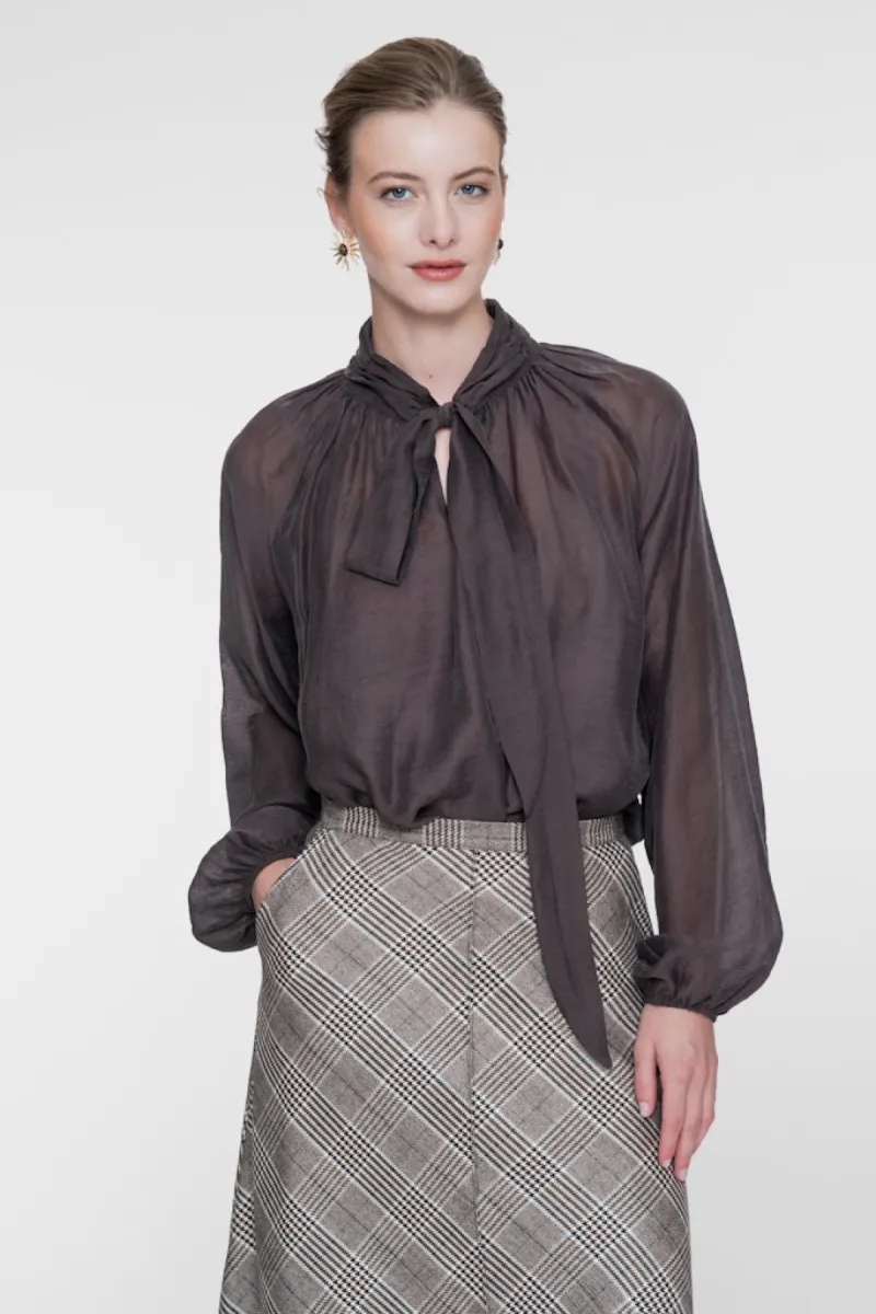 geisha-blouse-with-bow-tie-63601-14-775-brown-bruin-3 GEISHA-Blouse with bow tie-63601-14-775 Brown-BRUIN