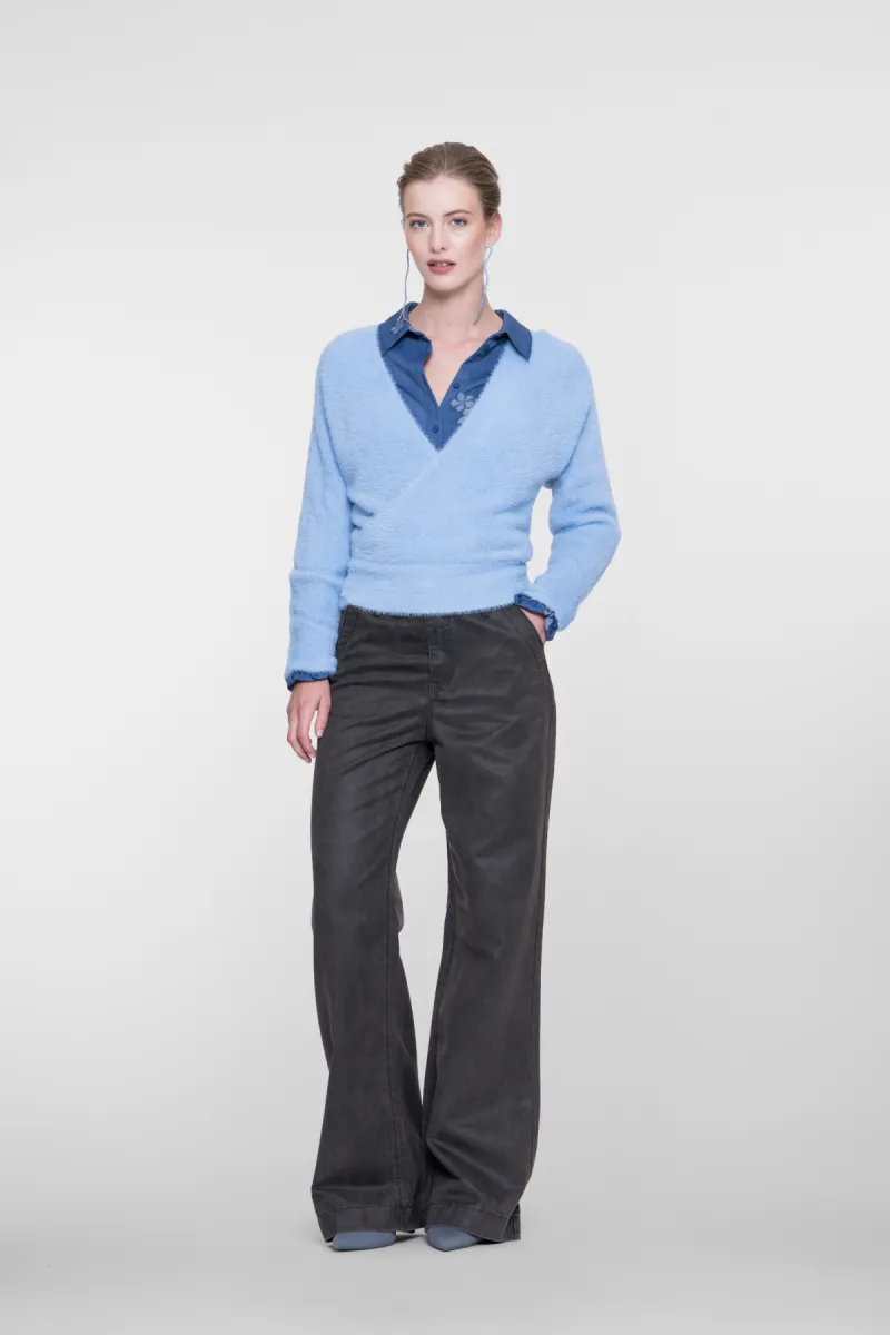 GEISHA-Cross over hairy top-64512-10-625 Blue-BLAUW