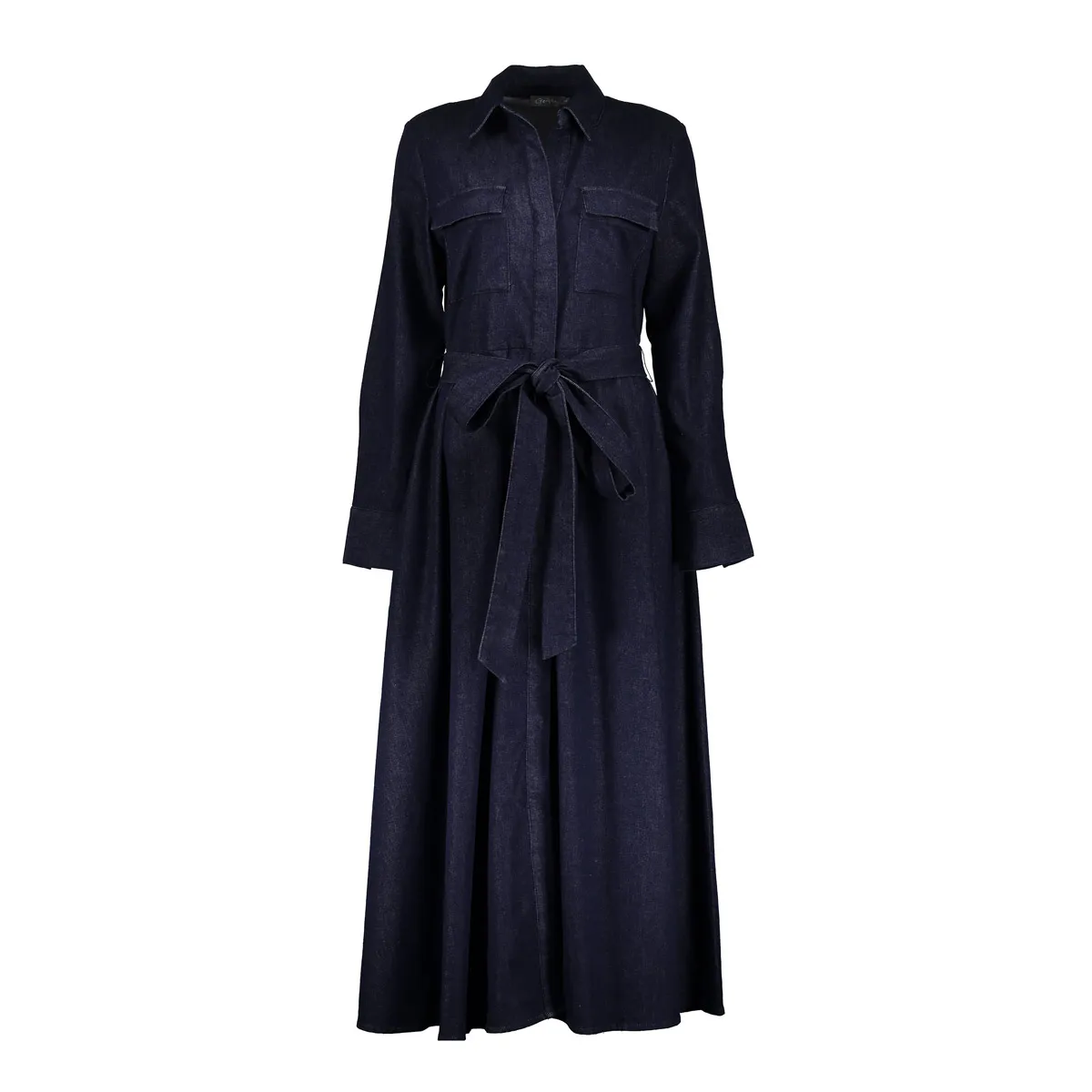 GEISHA-Dress long-67500-10-880 Dark blue denim-DENIM