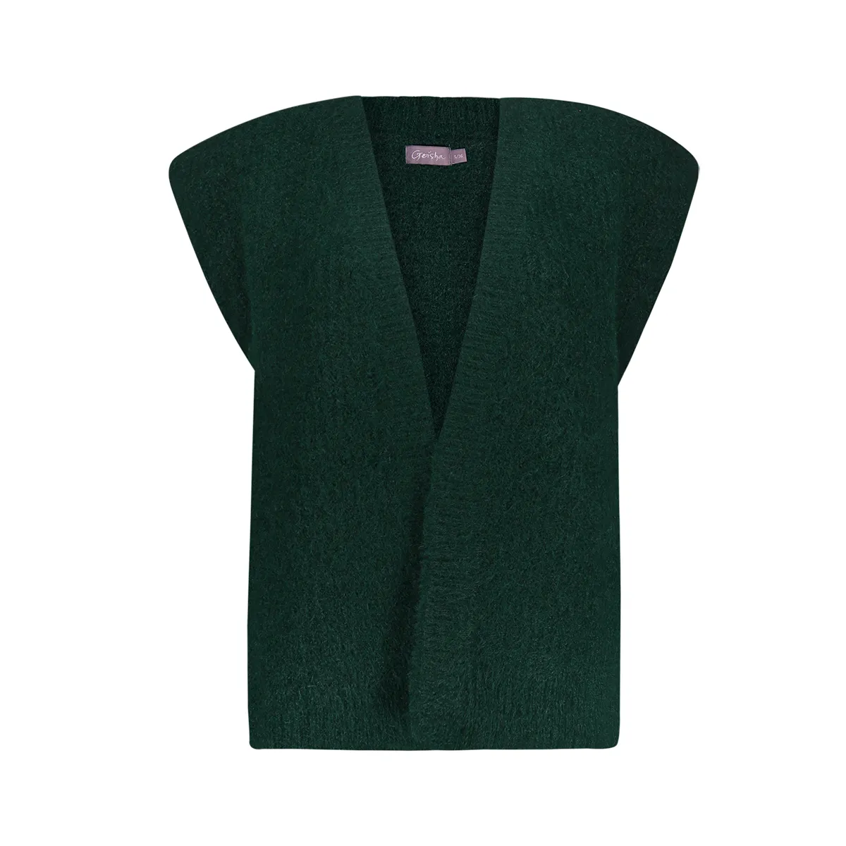 GEISHA-Gilet knitted-64534-29-515 Emerald-GROEN
