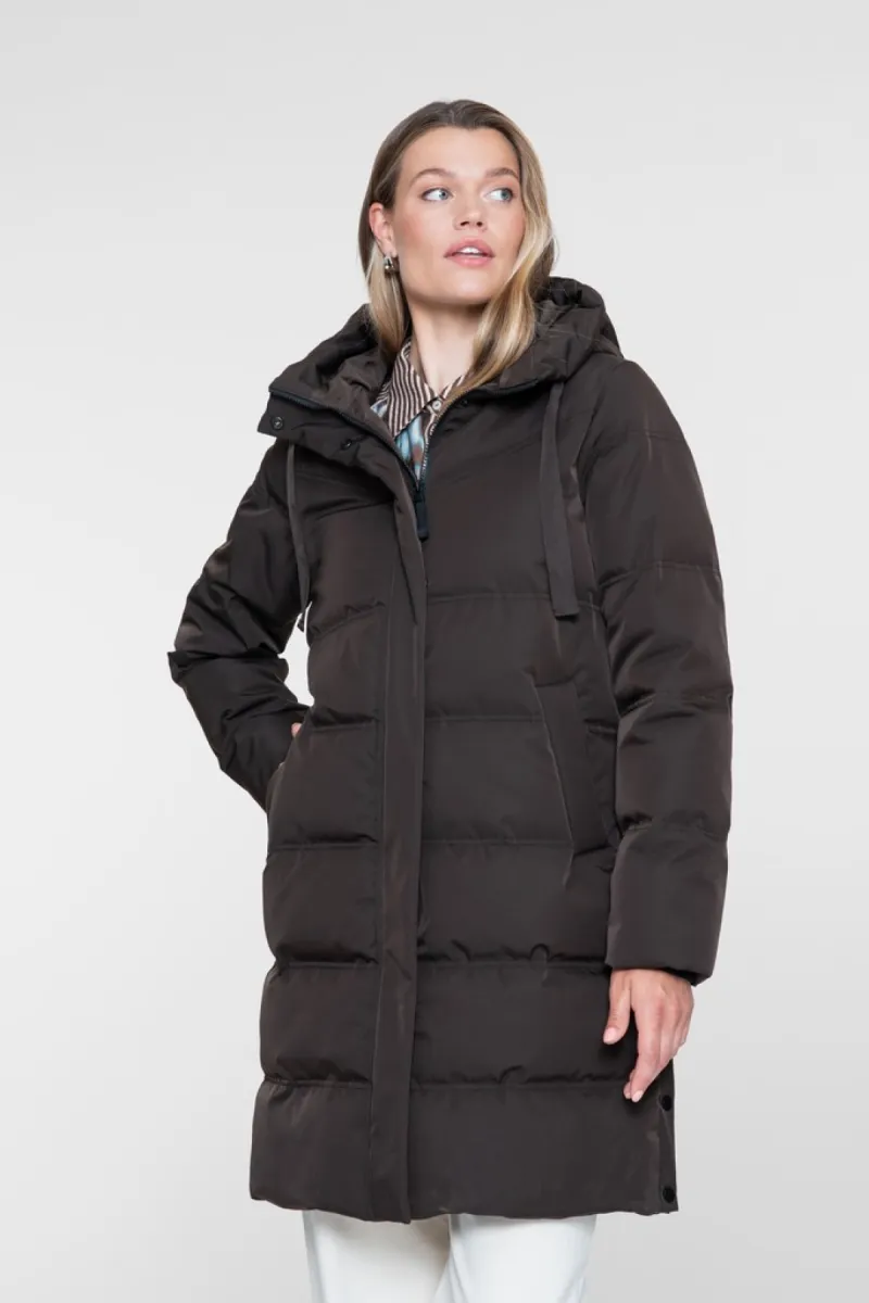 GEISHA-Jacket mid-68514-21-785 Brown-DONKER BRUIN