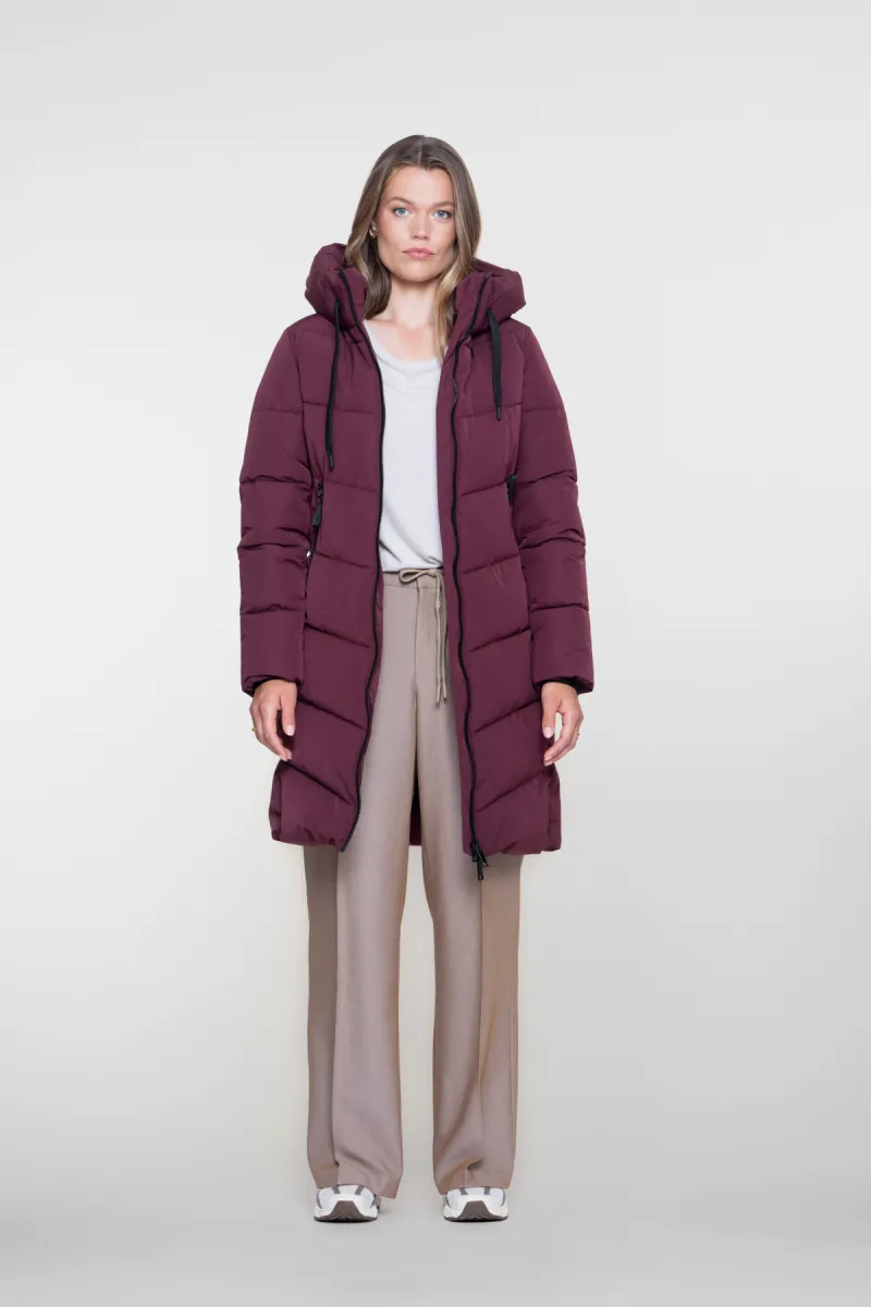 GEISHA-Jacket mid long-68534-18-480 Burgundy-BORDEAUX
