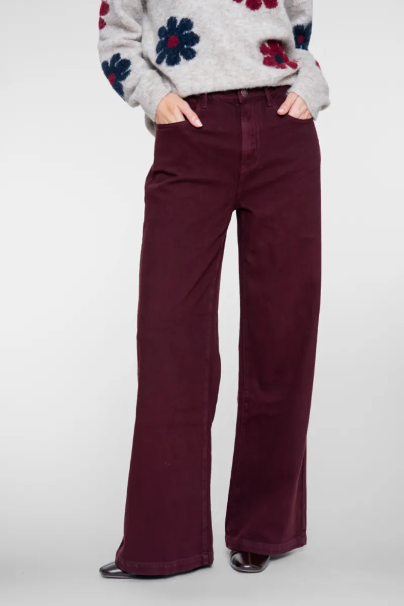 GEISHA-Jeans wide-61500-10-480 Burgundy-BORDEAUX