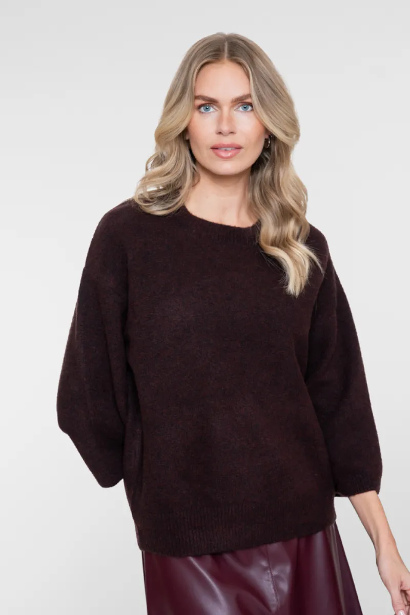 geisha-pullover-3-4-sleeves-64586-14-775-brown-zand-1 GEISHA-Pullover 3/4 Sleeves-64586-14-775 Brown-ZAND