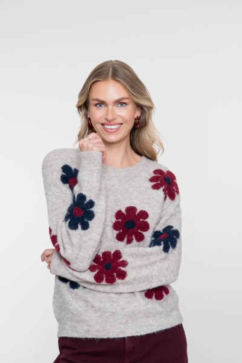geisha-pullover-flowers-64506-10-720-sand-burgund-beige-3 GEISHA-Pullover flowers-64506-10-720 Sand/burgund-BEIGE