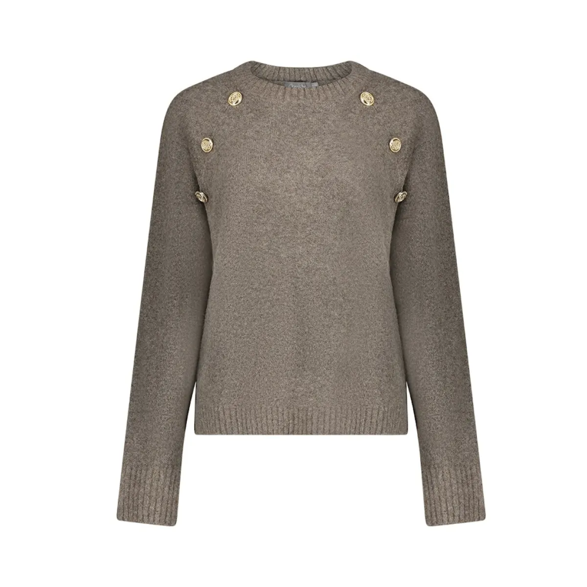 GEISHA-Pullover raglan buttons-64592-14-935 Greige-GRIJS