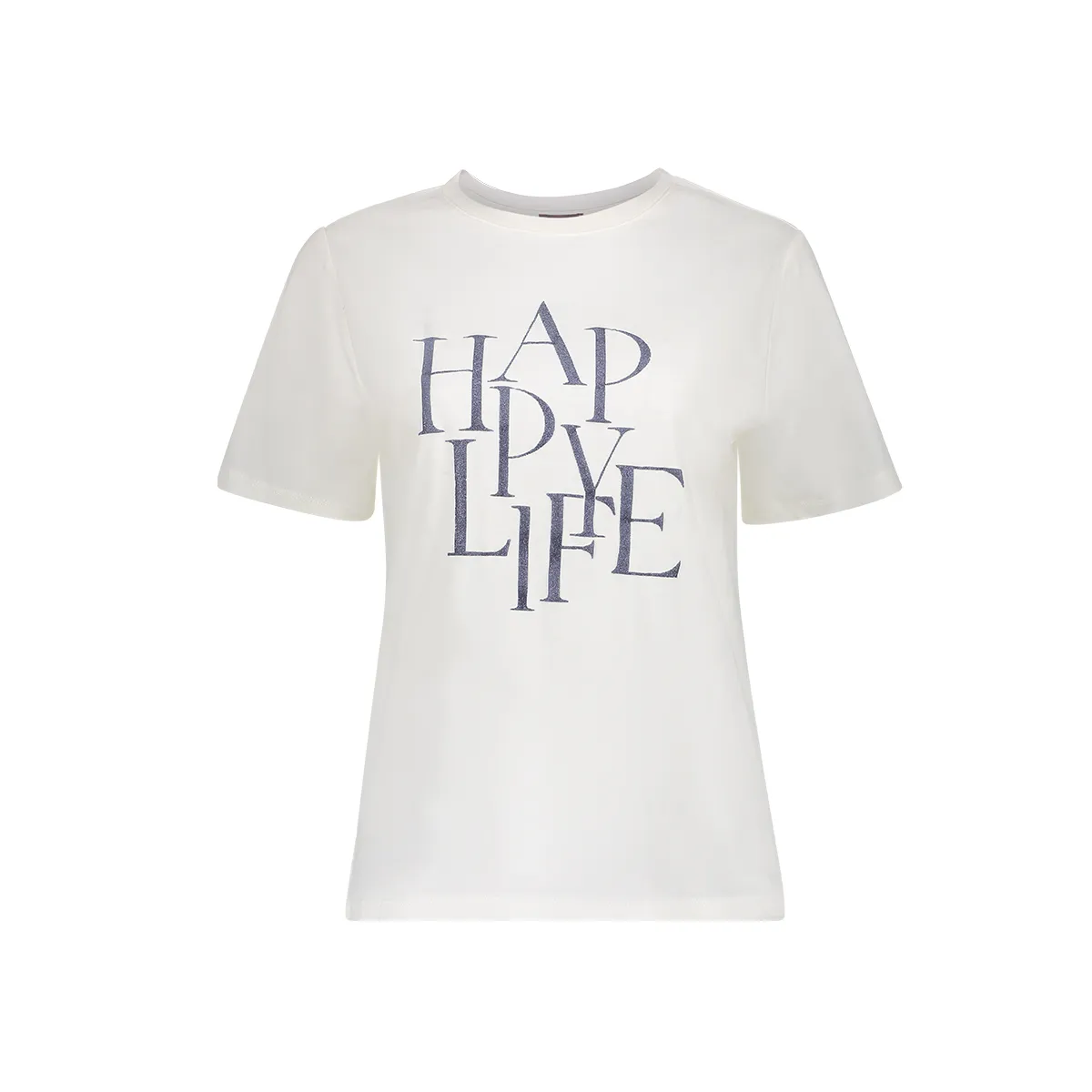 GEISHA-T-shirt happy life-62573-41-10 Off-white/navy-OFF WHITE