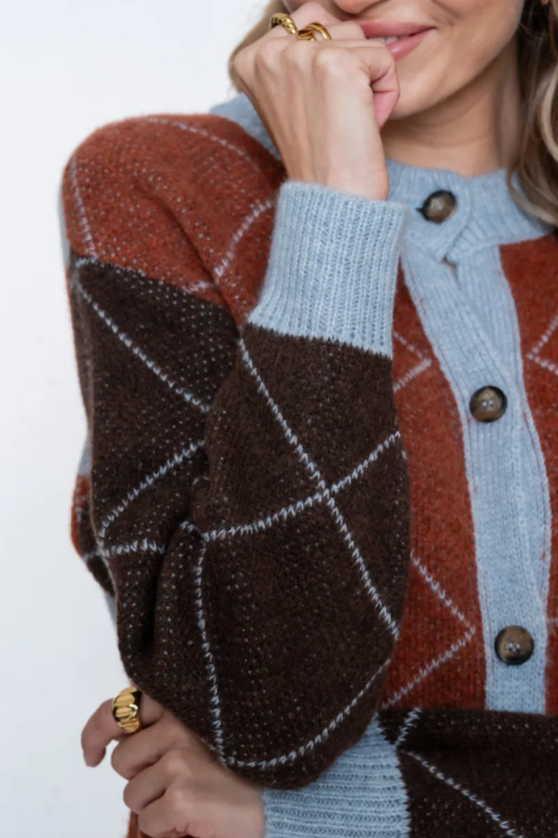 geisha-vest-argyle-64558-70-775-toffee-brown-bruin-6 GEISHA-Vest argyle-64558-70-775 Toffee/brown-BRUIN