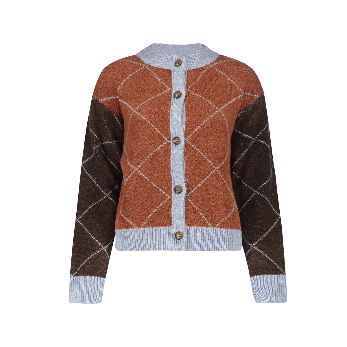 GEISHA-Vest argyle-64558-70-775 Toffee/brown-BRUIN