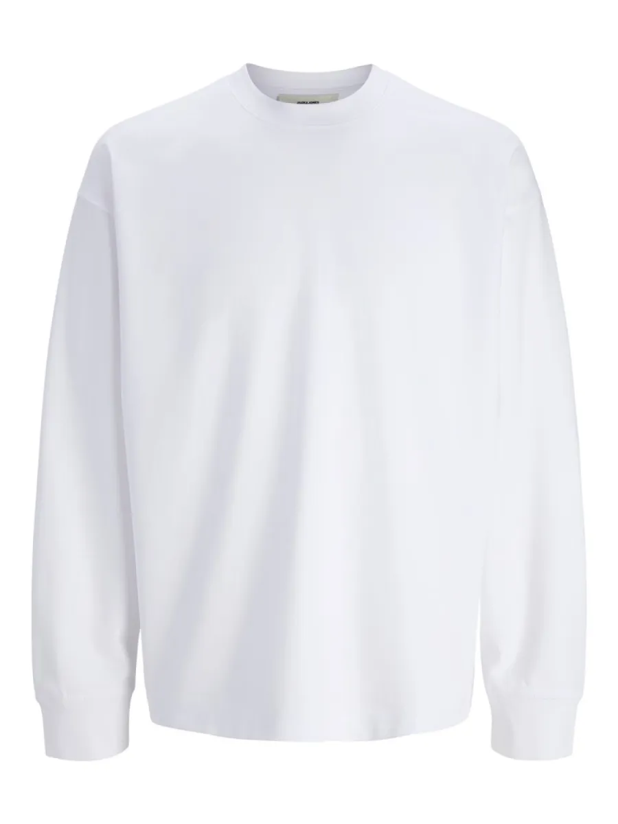 JACK & JONES-JCOBARRON TEE LS O-NECK NOOS-12304181-White-WIT