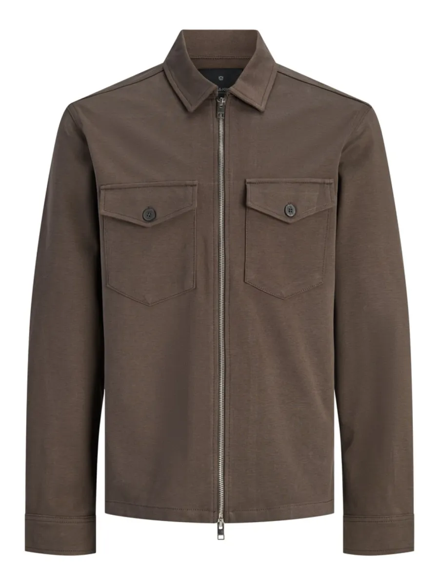 JACK & JONES-JPRBLAJAMES NEO SWEAT OVERSHIRT SMU-12305421-Turkish coffee-CAFE