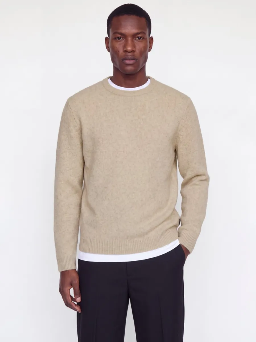 JACK & JONES-JPRBLASIMON SOUFFLE KNIT CREW NECK-12286881-Ancient scroll-BEIGE