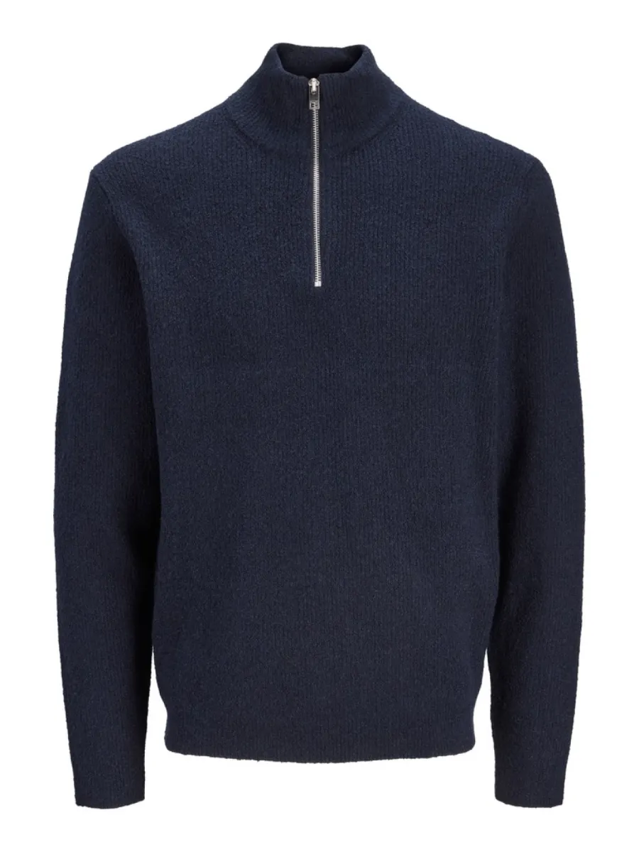 JACK & JONES-JPRBLAWESLEY KNIT HALF ZIP BF-12305686-Night sky-NAVY