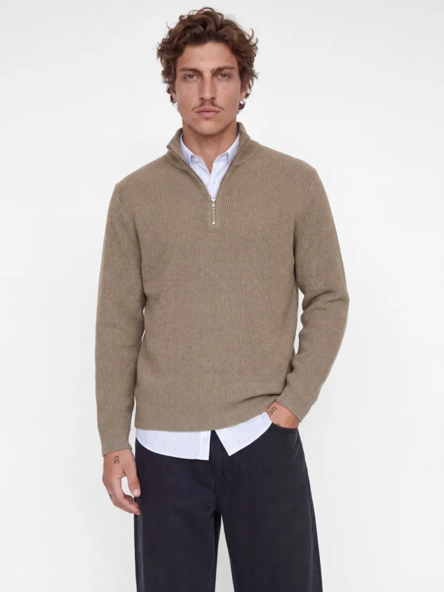 jack-jones-jprblawesley-knit-half-zip-bf-12305686-smokey-olive-olijf-1 JACK & JONES-JPRBLAWESLEY KNIT HALF ZIP BF-12305686-Smokey olive-OLIJF