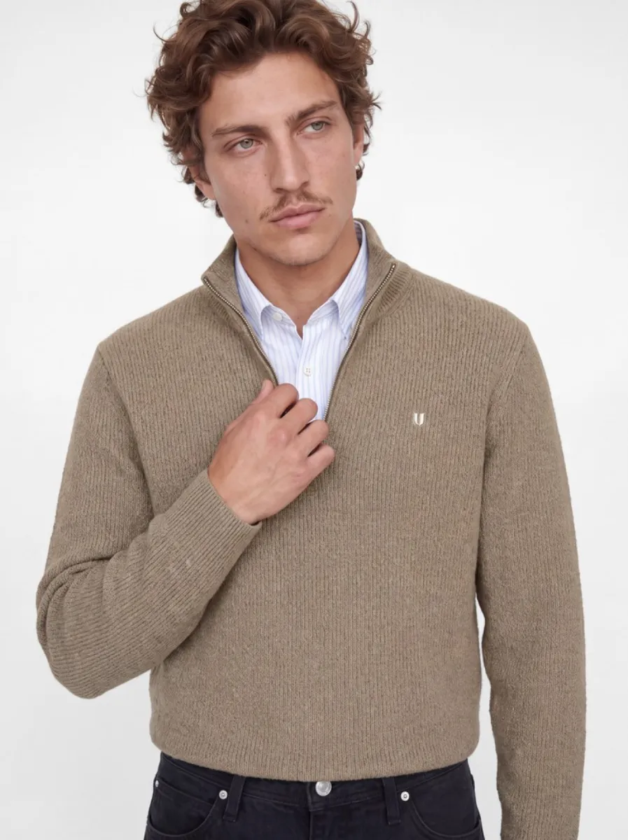 jack-jones-jprblawesley-knit-half-zip-bf-12305686-smokey-olive-olijf-2 JACK & JONES-JPRBLAWESLEY KNIT HALF ZIP BF-12305686-Smokey olive-OLIJF