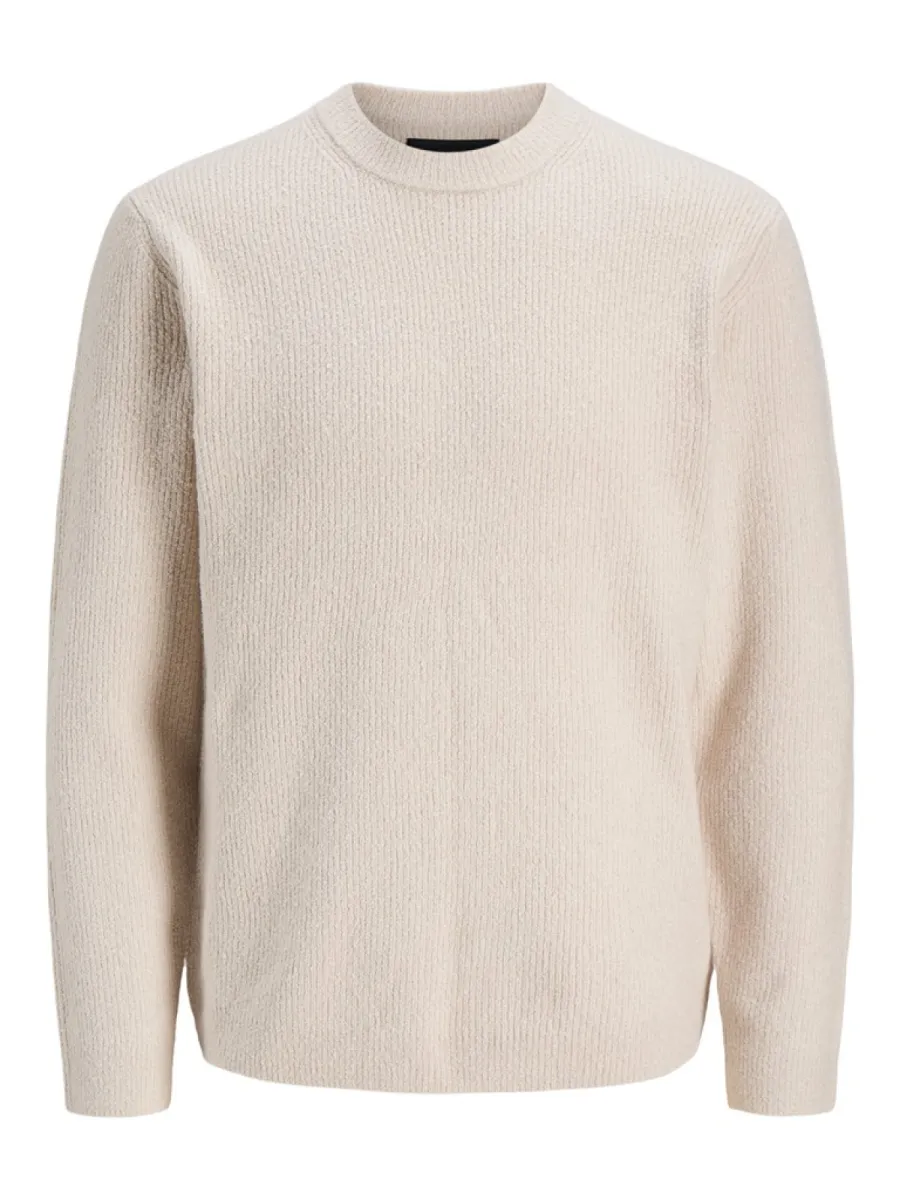 JACK & JONES-JPRBLAWESLEY KNIT MOCK NECK BF-12309363-Ancient scroll-OFF WHITE