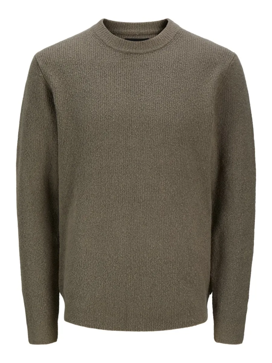 JACK & JONES-JPRBLAWESLEY KNIT MOCK NECK BF-12309363-Smokey olive-OLIJF