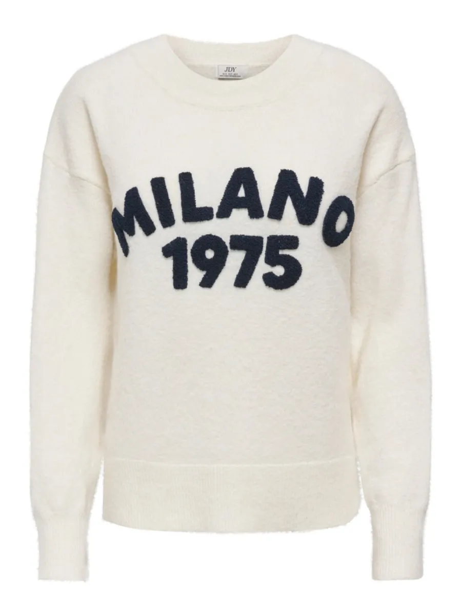 JDY-JDYCIAO L/S O-NECK PULLOVER KNT-15376534-Cloud Dancer-CREME