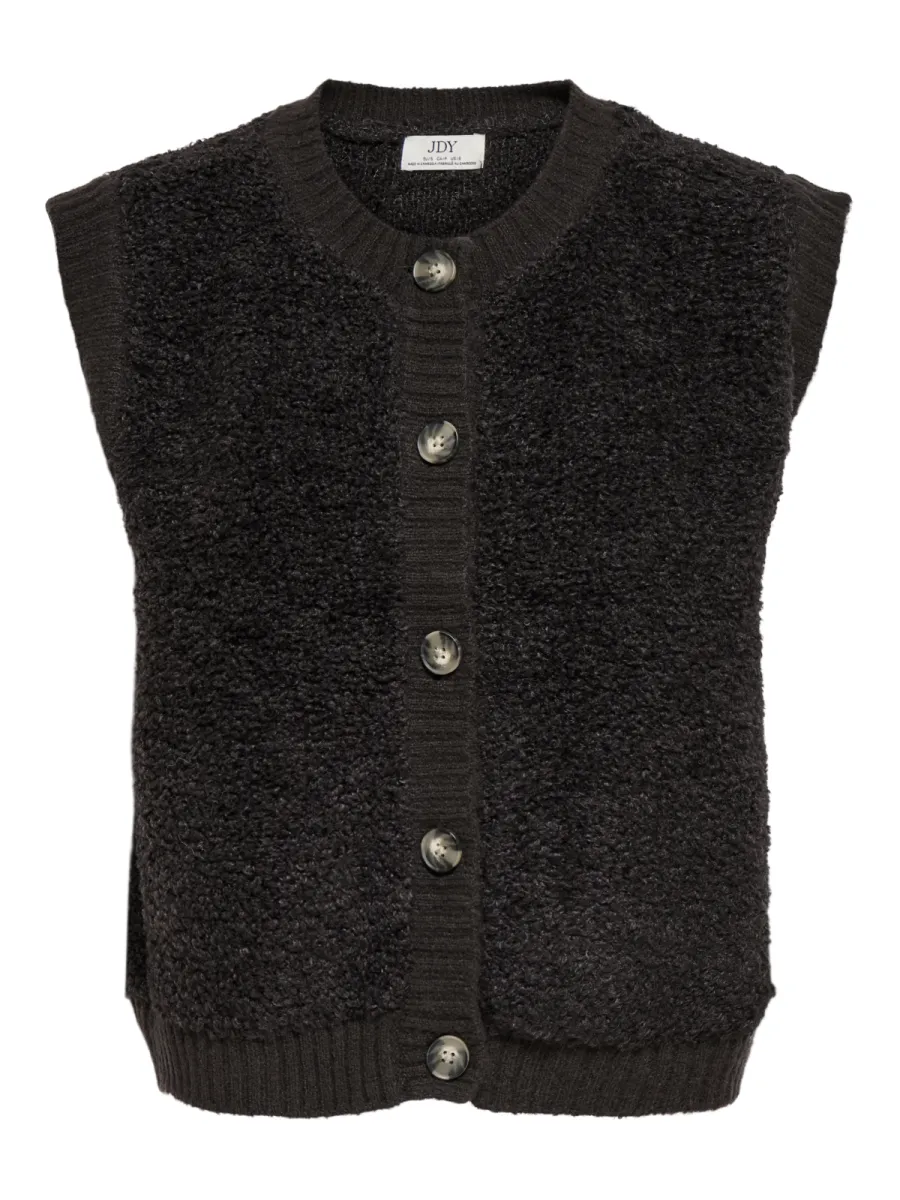 JDY-JDYEIRA LIFE S/L ON BUTTON VEST KNT-15359800-Birch-CREME