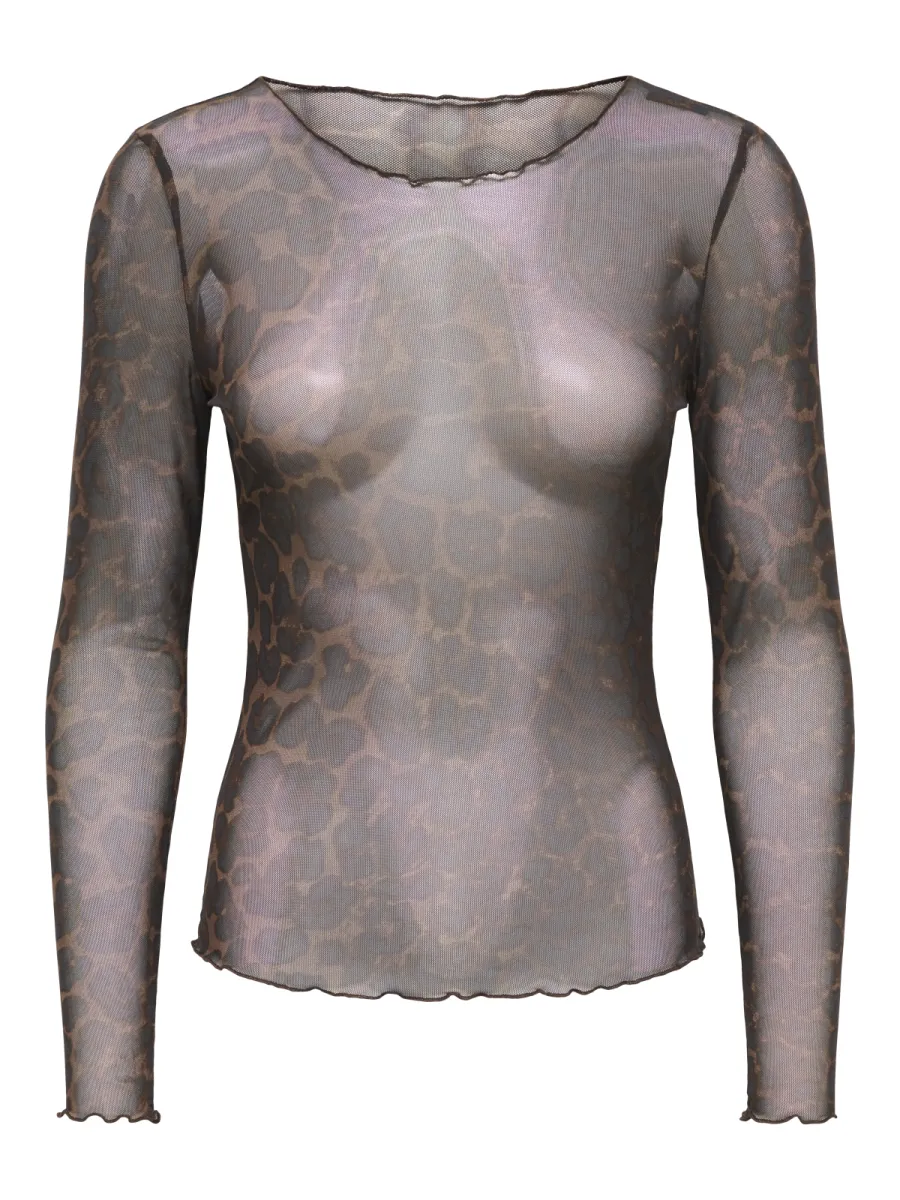 JDY-JDYELSA NEW LIFE L/S O NECK TOP JRS-15356004-Coffee Bean-CAFE