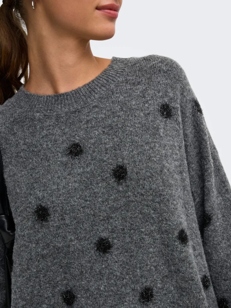 jdy-jdymelea-l-s-o-neck-pompom-pullover-15382894-dark-grey-melange-antraciet-2 JDY-JDYMELEA L/S O-NECK POMPOM PULLOVER-15382894-Dark Grey Melange-ANTRACIET