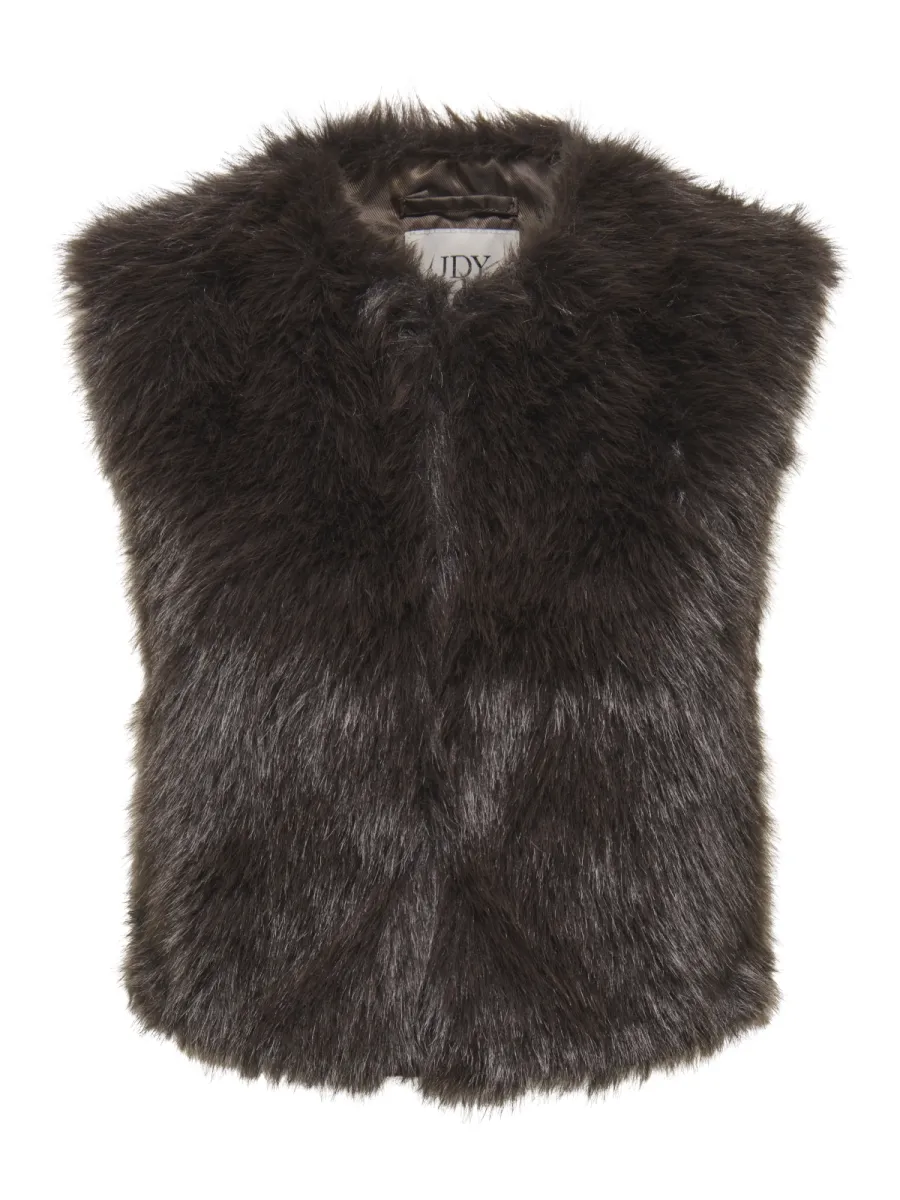 JDY-JDYORA FAUX FUR WAISTCOAT OTW QIQ N-15359348-Chocolate Torte-CHOCOLADE
