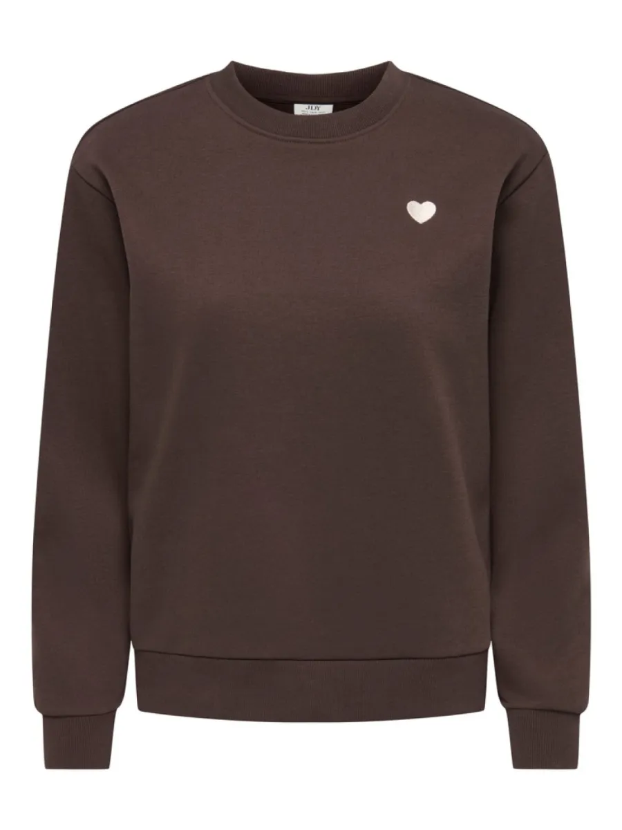JDY-JDYPARIS L/S EMB SWEAT JRS NOOS-15221015-Coffee Bean-CAFE