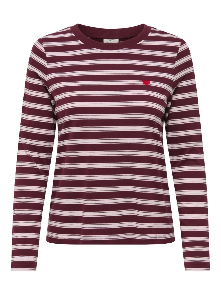 JDY-JDYPISA L/S PRINT TOP JRS NOOS-15359938-Windsor Wine-BORDEAUX