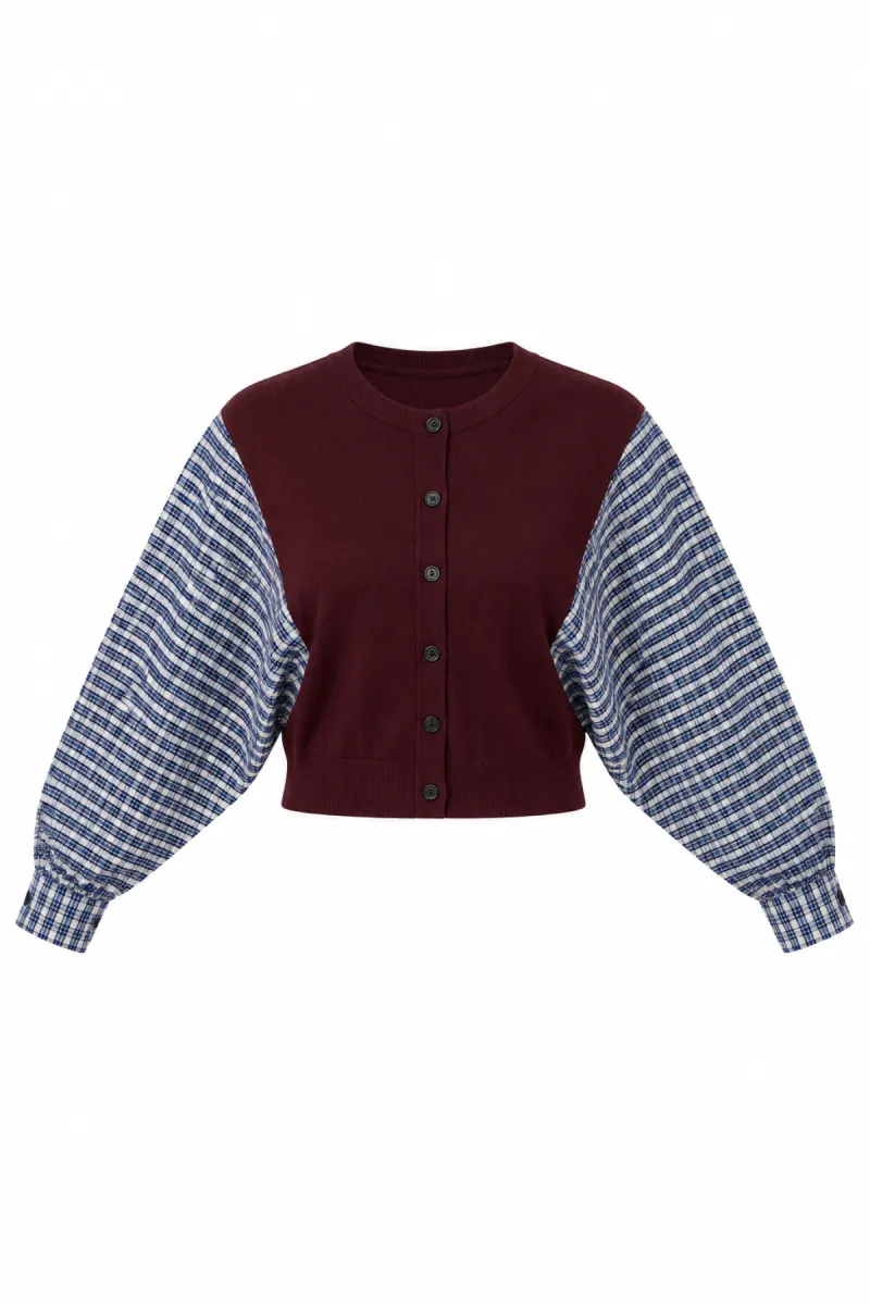 Jiji Studio Paris-Cardigan clark-JJ26M474-Bordeaux-BORDEAUX