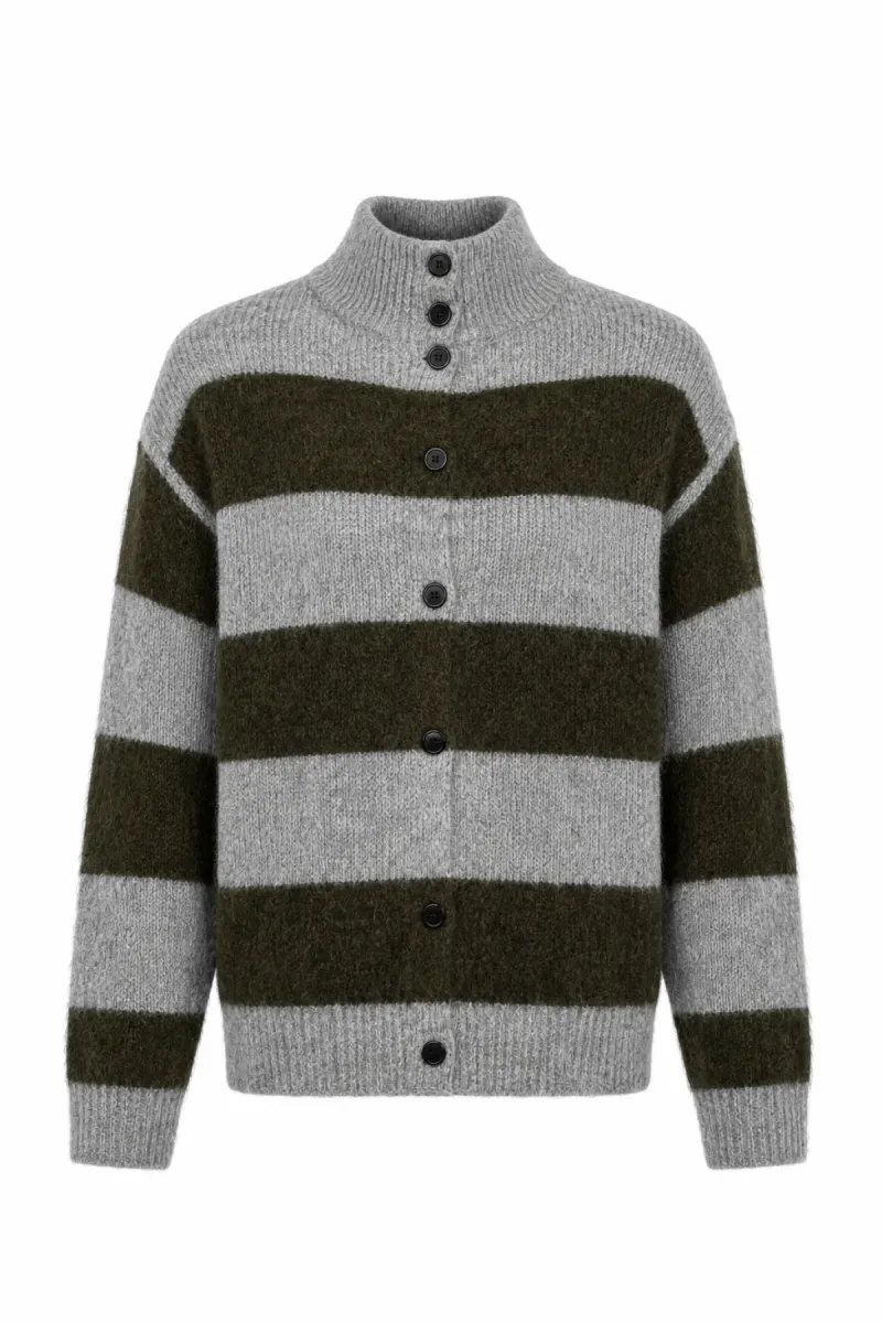 Jiji Studio Paris-Cardigan josh-JJ26M460-Kaki-KHAKI