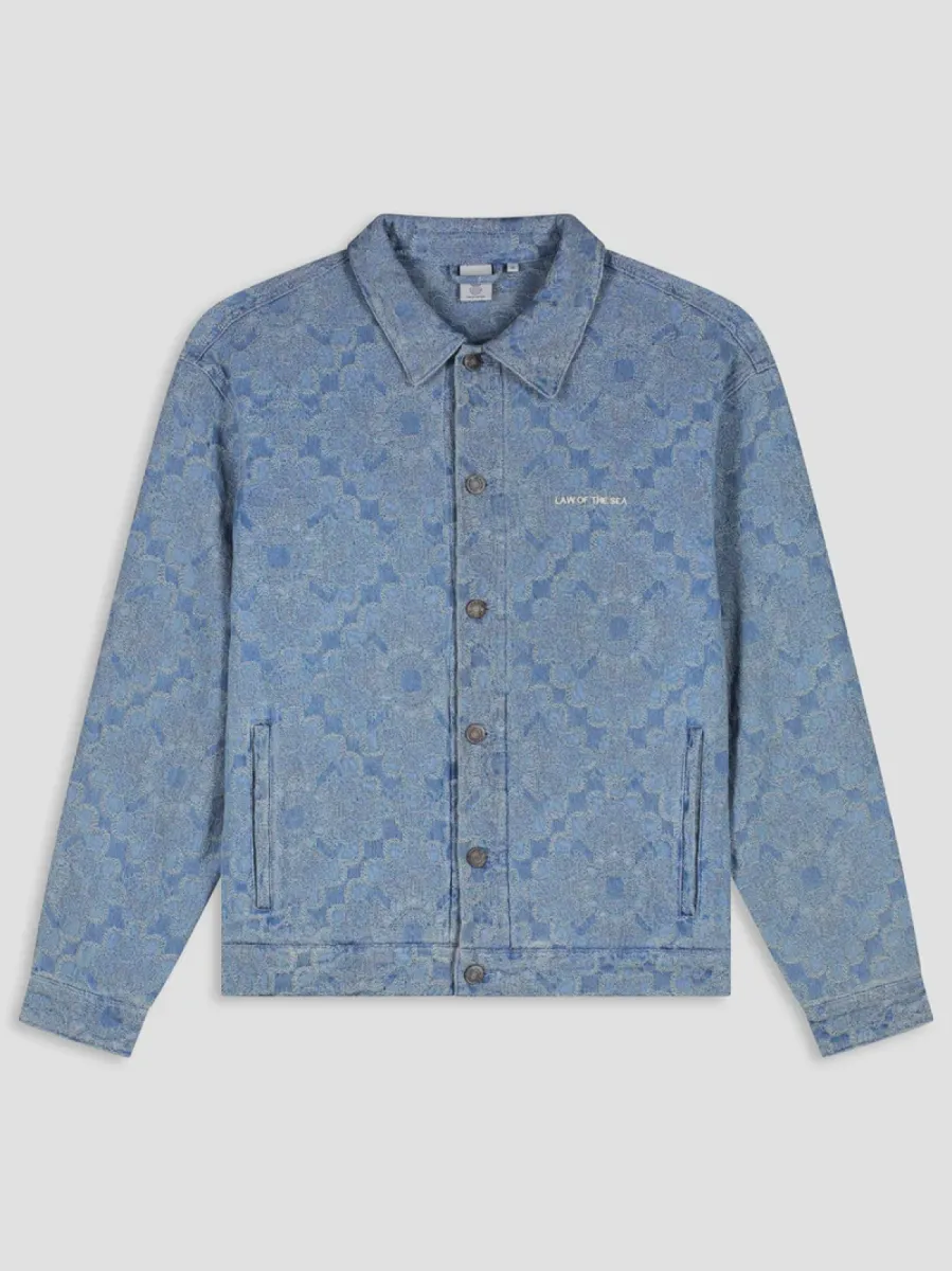 Law of the Sea-Ember denim jacquard jacket-10497-305 Light blue-LICHT BLAUW