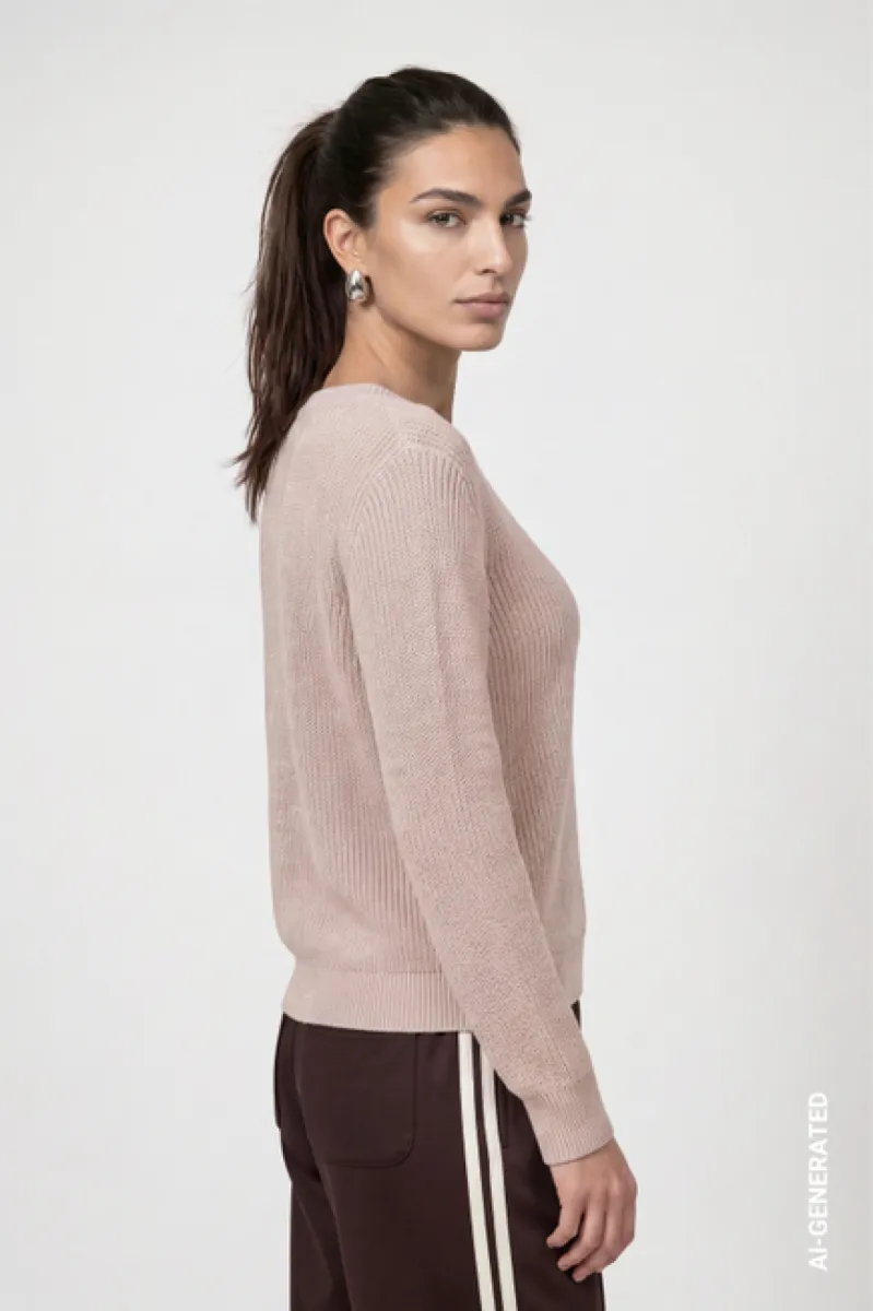 monari-basic-knitted-jumper-with-lurex-810129-590-cappuccino-cafe-2 Monari-Basic knitted jumper with lurex-810129-590 Cappuccino-CAFE