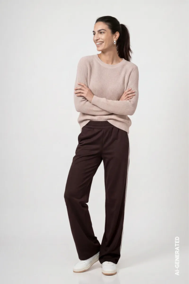 monari-basic-knitted-jumper-with-lurex-810129-590-cappuccino-cafe-3 Monari-Basic knitted jumper with lurex-810129-590 Cappuccino-CAFE