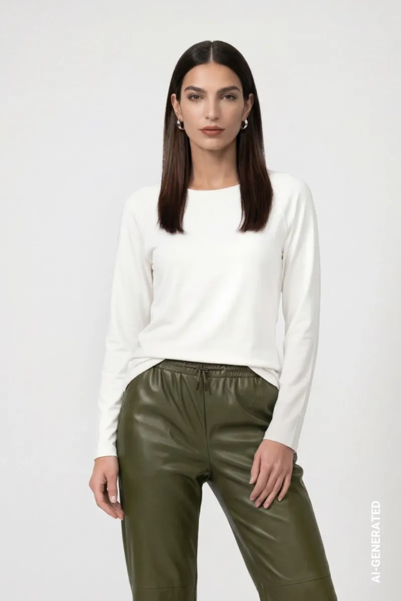 Monari-Basic long-sleeve shirt-810029-102 Off-white-OFF WHITE