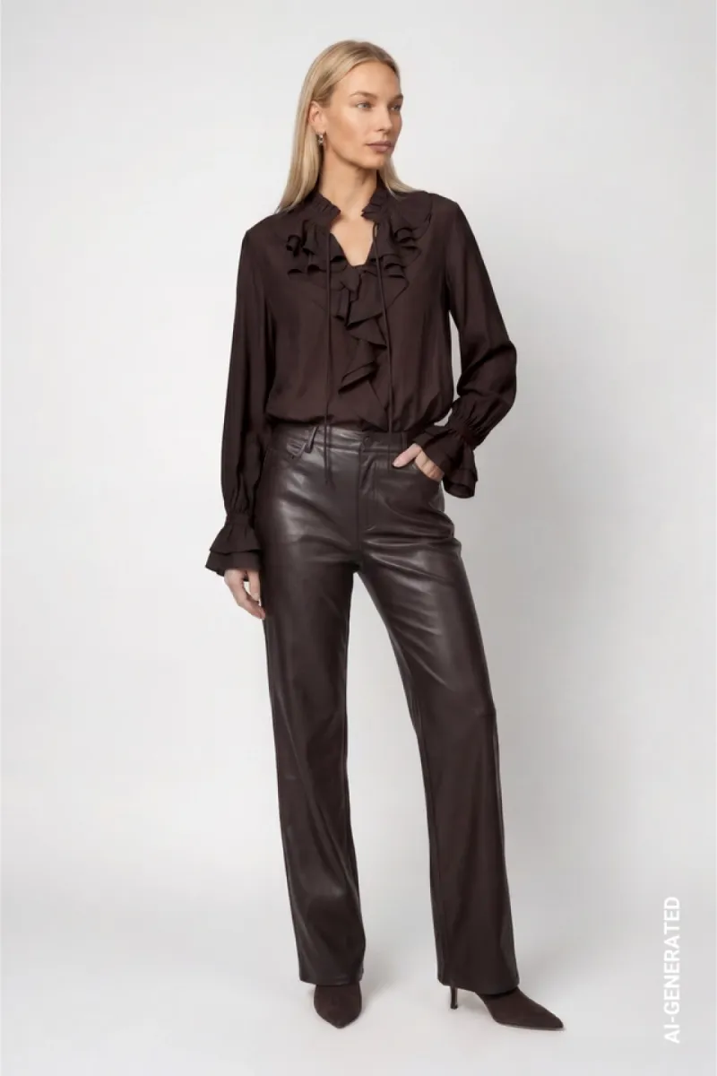 monari-blouse-with-flounces-809717-567-black-coffee-cafe-3 Monari-Blouse with flounces-809717-567 Black coffee-CAFE