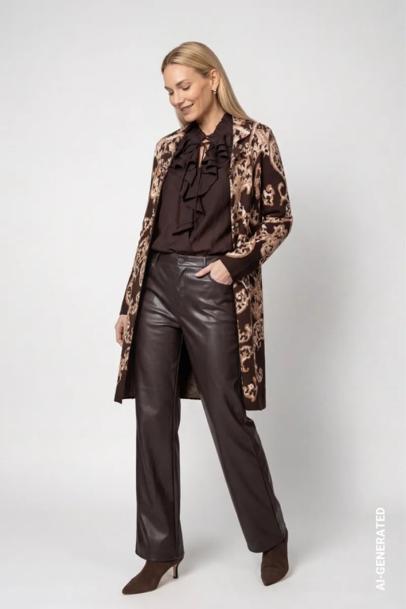 monari-blouse-with-flounces-809717-567-black-coffee-cafe-4 Monari-Blouse with flounces-809717-567 Black coffee-CAFE