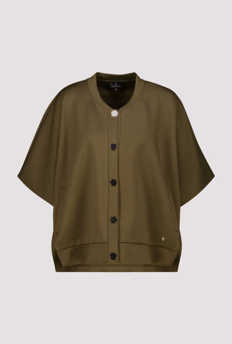 Monari-Cape met knoopsluiting-809993-618 Olive-OLIJF