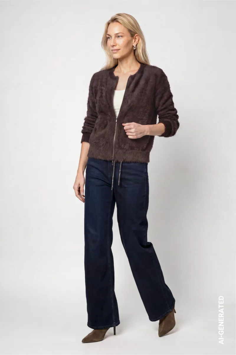 monari-cardigan-with-fluffy-texture-809985-567-black-coffee-cafe-4 Monari-Cardigan with fluffy texture-809985-567 Black coffee-CAFE