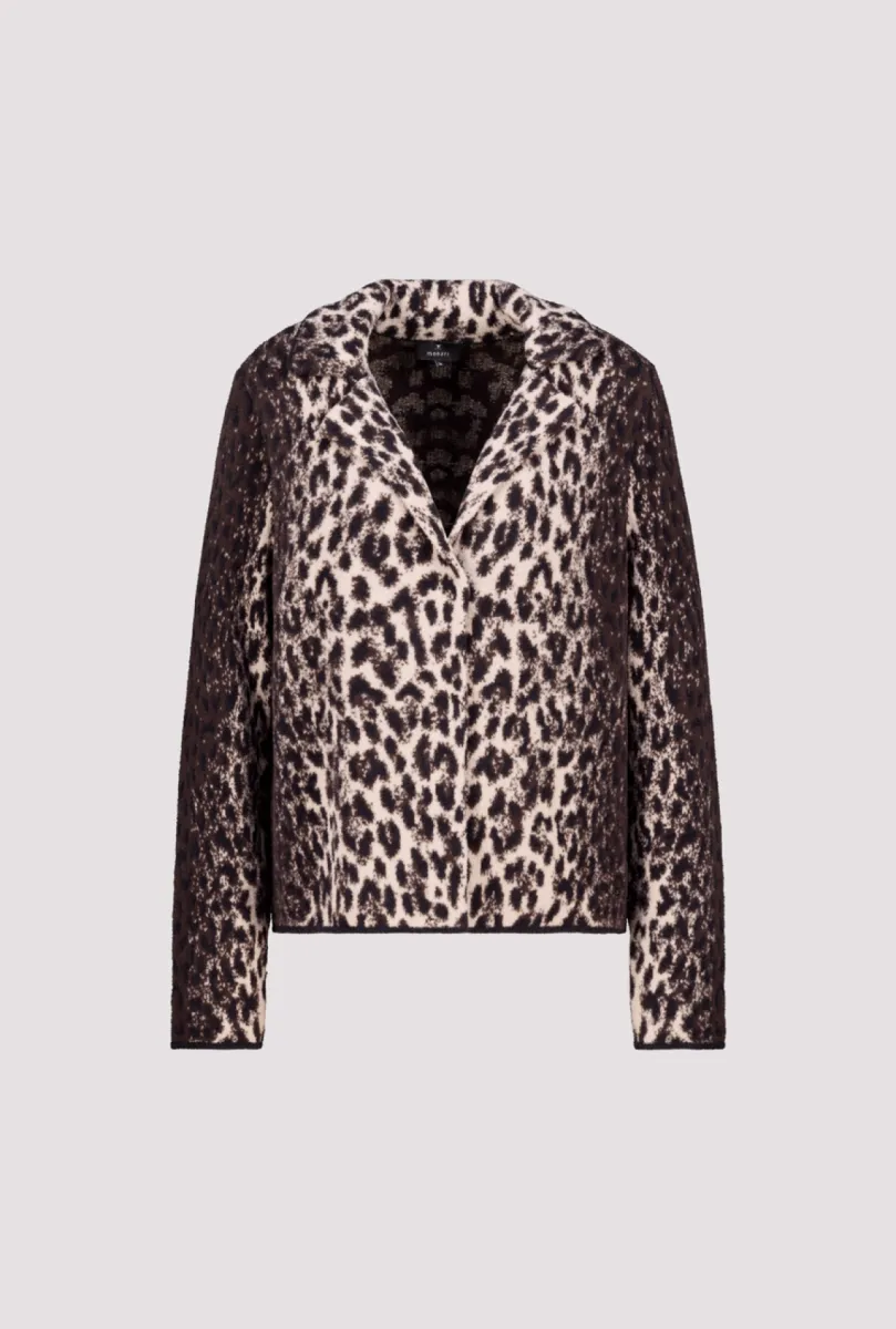 Monari-Cardigan with leopard pattern-809880-569 Black coffee pattern-CAFE