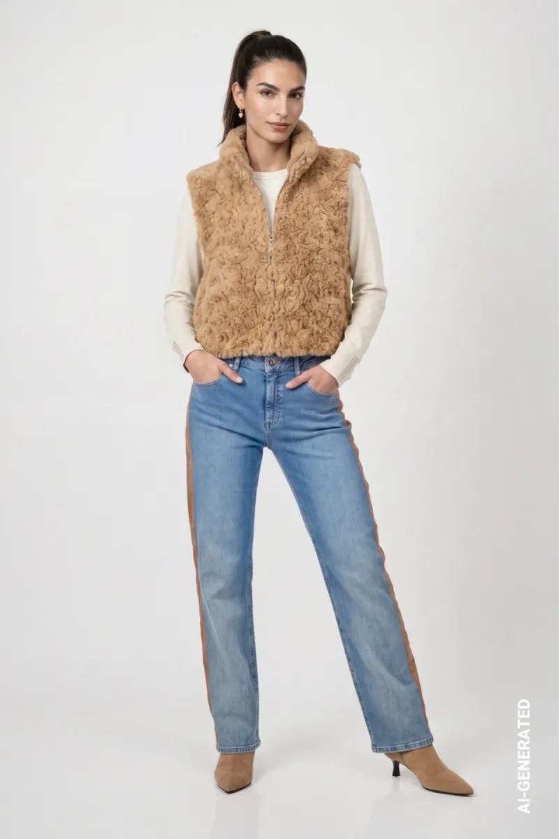 monari-faux-fur-vest-with-zipper-810030-526-brown-sugar-bruin-3 Monari-Faux fur vest with zipper-810030-526 brown sugar-BRUIN