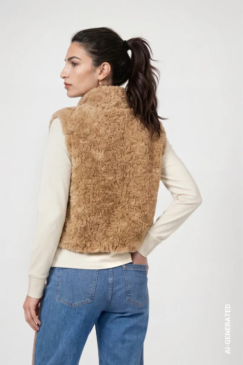 monari-faux-fur-vest-with-zipper-810030-526-brown-sugar-bruin-5 Monari-Faux fur vest with zipper-810030-526 brown sugar-BRUIN
